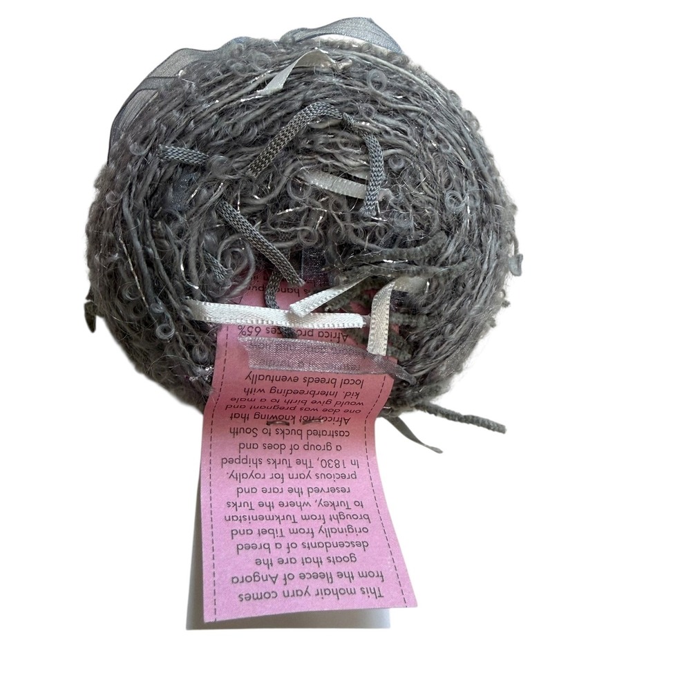 BE SWEET Ribbon Yarn Lot Baby Pink 36 Light Grey Metallic 24 Hand Spun Hand Dyed - Picture 7 of 7